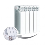 Биметаллический радиатор Rifar Base Ventil 350, 5 секций, с нижним левым подключением