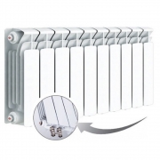 Биметаллический радиатор Rifar Base Ventil 350, 10 секций, с нижним левым подключением