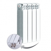 Биметаллический радиатор Rifar Base Ventil 500, 4 секций, с нижним левым подключением