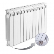 Биметаллический радиатор Rifar Monolit Ventil 500, 12 секций, с нижним левым подключением