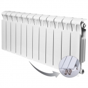 Биметаллический радиатор Rifar Monolit Ventil 350, 12 секций, с нижним левым подключением