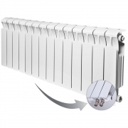 Биметаллический радиатор Rifar Monolit Ventil 350, 14 секций, с нижним правым подключением