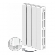 Биметаллический радиатор Rifar Supremo Ventil 500, 4 секции, с нижним подключением