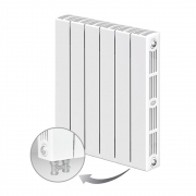 Биметаллический радиатор Rifar Supremo Ventil 500, 6 секций, с нижним подключением