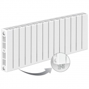 Биметаллический радиатор Rifar Supremo Ventil 350, 14 секций, с нижним подключением