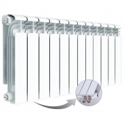 Алюминиевый радиатор Rifar Alum Ventil 350, 12 секций, с нижним левым подключением