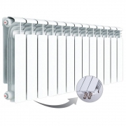 Алюминиевый радиатор Rifar Alum Ventil 350, 13 секций, с нижним левым подключением