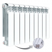 Алюминиевый радиатор Rifar Alum Ventil 350, 9 секций, с нижним правым подключением