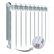 Алюминиевый радиатор Rifar Alum Ventil 500, 9 секций, с нижним левым подключением